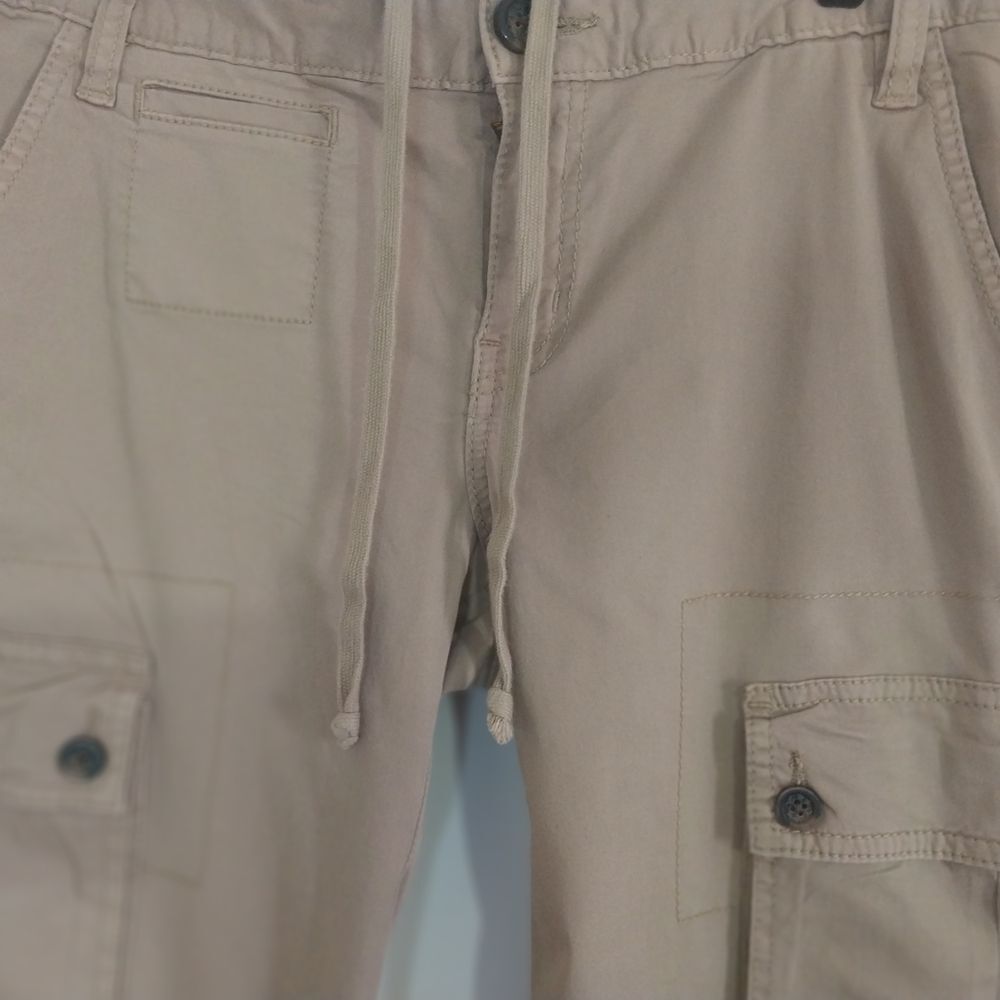 TORY BURCH Size 28 Women's Straight Leg Tan Cargo Jeans - Picture 5 of 16